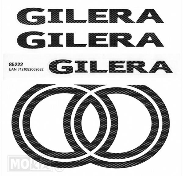 Gilera Stickerset 4delig Carbon