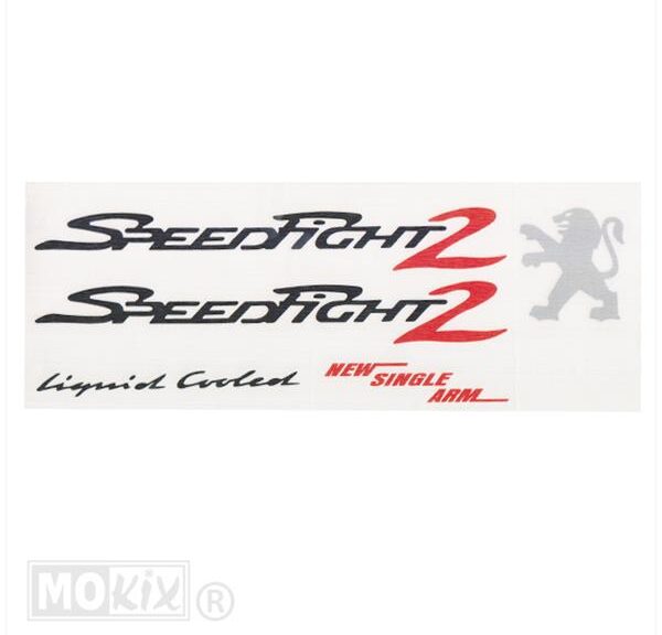 Peugeot Speedfight Stickerset 2 Zwart/Rood