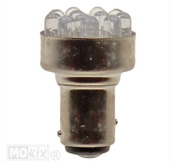 Lamp BAY15D 12V 21/5W 12LEDS (GLI) Rood (1) - Bollard