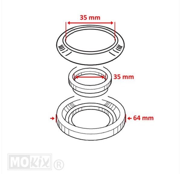 Balhoofdset Piaggio Runner/Typhoon/Stalker  Onder - Supertec