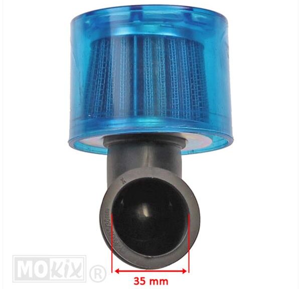 Powerfilter Doorzichtig Blauw Haaks 90° 35mm - Supertec