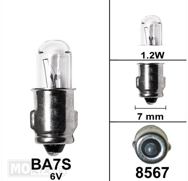 Lamp BA7S  6V 1.2W (1) - Bosma