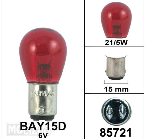 Lamp BAY15D 12V 21/5W Rood (1)