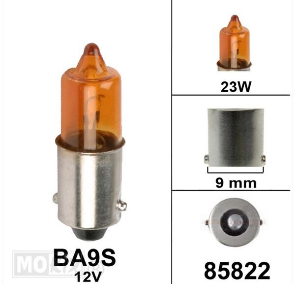 Lamp BA9S 12V 23W Kort Oranje (1) - Bollard