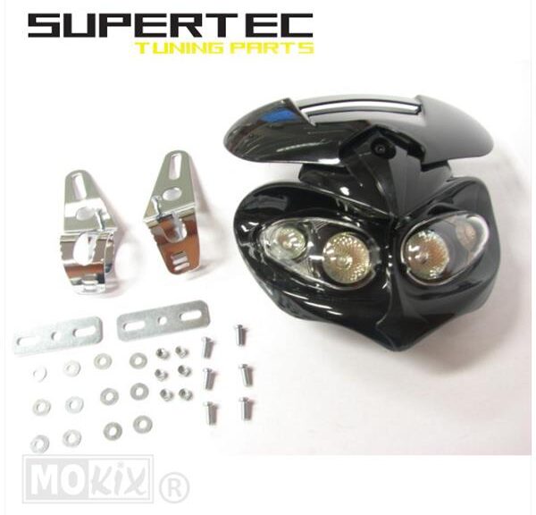 Koplampspoiler Quadro-Halogeen Zwart - Supertec