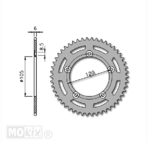 Achtertandwiel Aprilia RX03 420 105mm 5g 50t IGM"