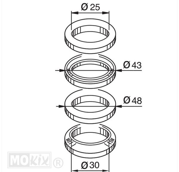 Balhoofdset Yamaha Aerox Nt 30mm - Supertec