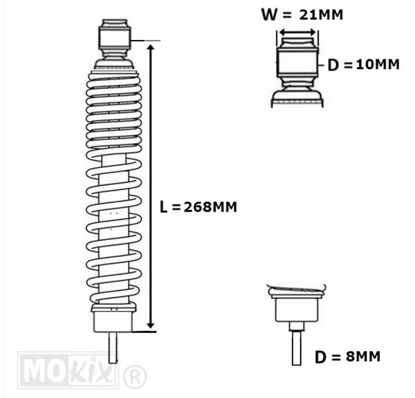 Schokbreker MKX Sport 268mm  WIT