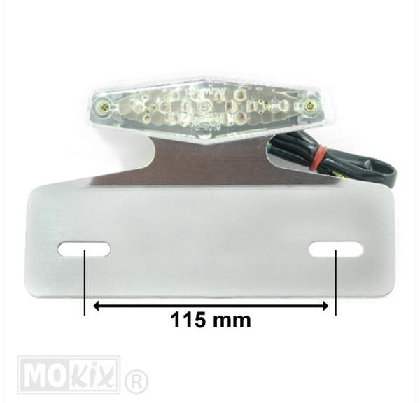 Achterlicht UNI Klein + Kent.Plaat Steun LED CE