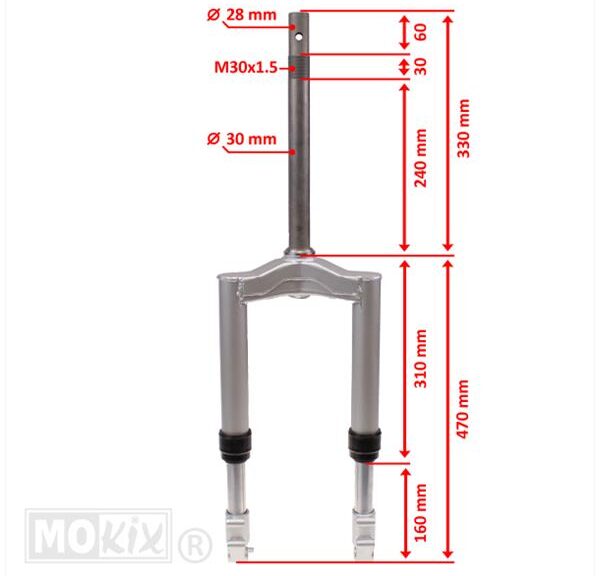 Voorvork Peugeot Ludix SP/Blaster 10 Inch Schijf - Supertec