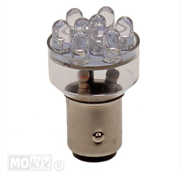 Lamp BAY15D 12V  9 Leds (OLI) Rood Blick (1)