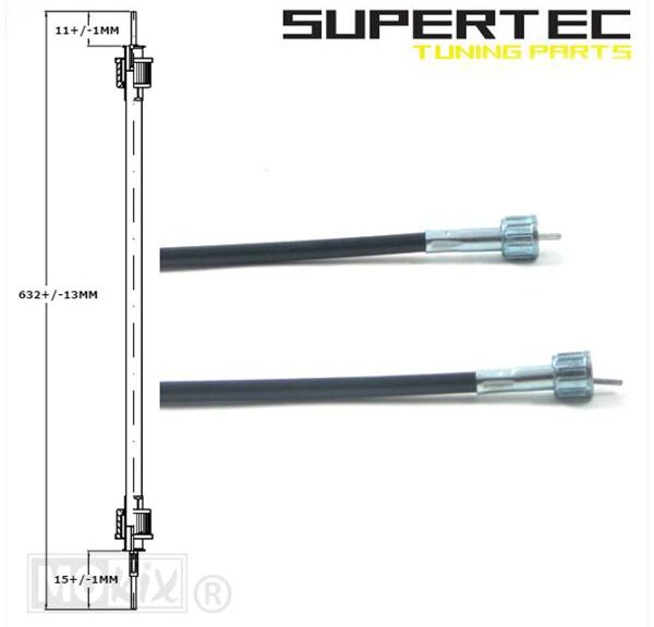 Kabel KM Teller VDO 60cm Zwart Supertec