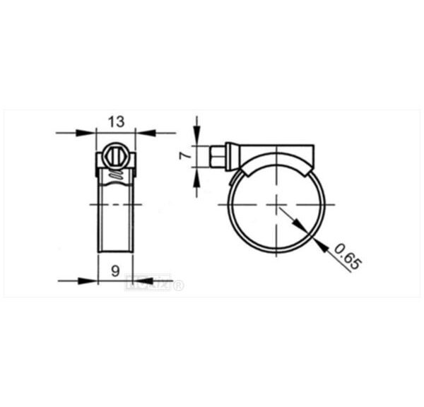 Slangklem  9mm RVS 16x25mm Per Stuk Norma