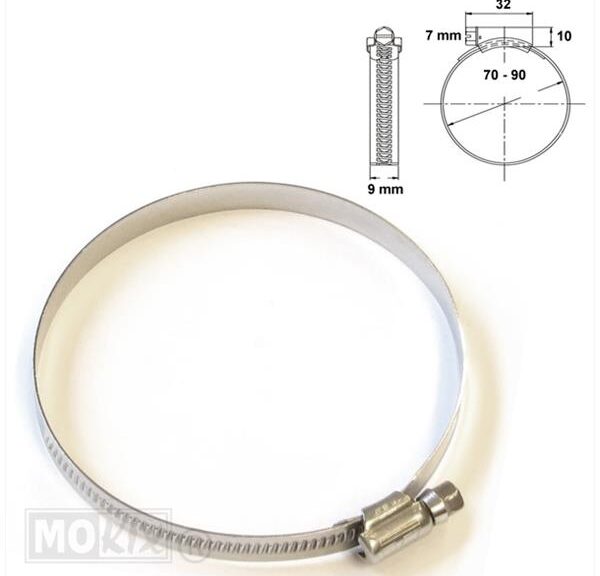 Slangklem  9mm RVS 70x90mm Per Stuk Norma