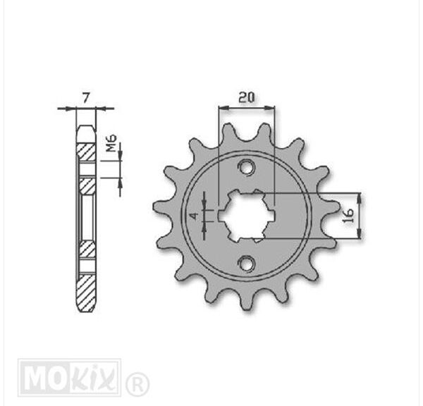 Voortandwiel Yamaha 125 4T OA Rieju (428) 15t IGM