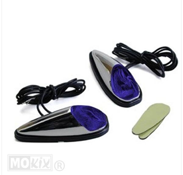 RAW-BOL Perl Opbouw LED Chroom/Blauw SET