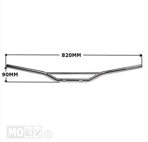 Stuur Motor Cross Laag 82cm Chroom Supertec