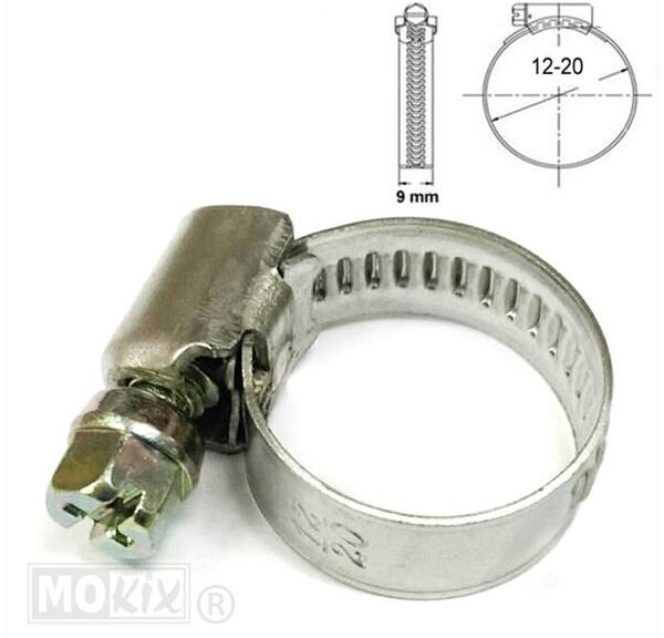 Slangklem  9mm RVS 12x20mm Per Stuk Bollard