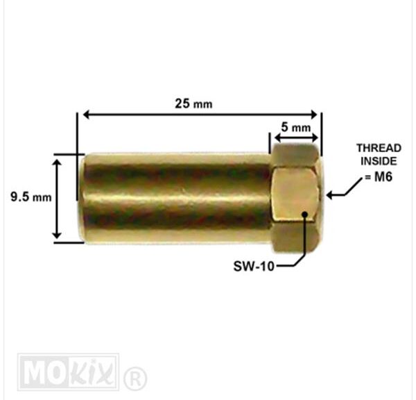 Uitlaatmoer Puch Maxi M6 Lang (1) - Bollard