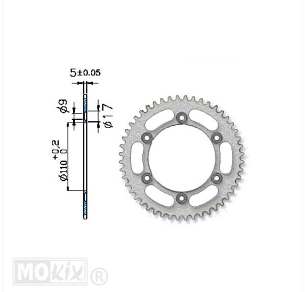 Achtertandwiel CPI SX/SM 50 (420) 110mm 6g 48t IGM