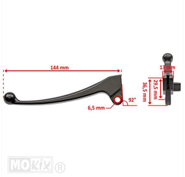 Hevel REM China 4T GY6 Scooter Zwart Links - MKX