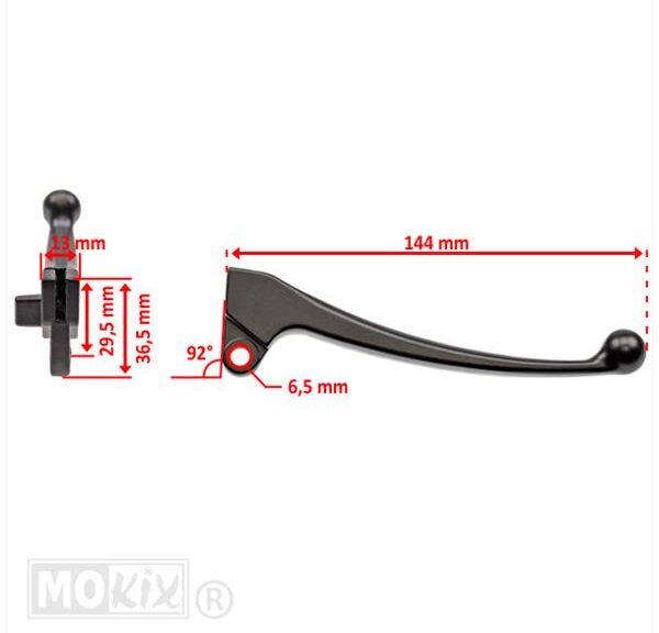 Hevel REM China 4T GY6 Scooter Zwart Rechts - MKX