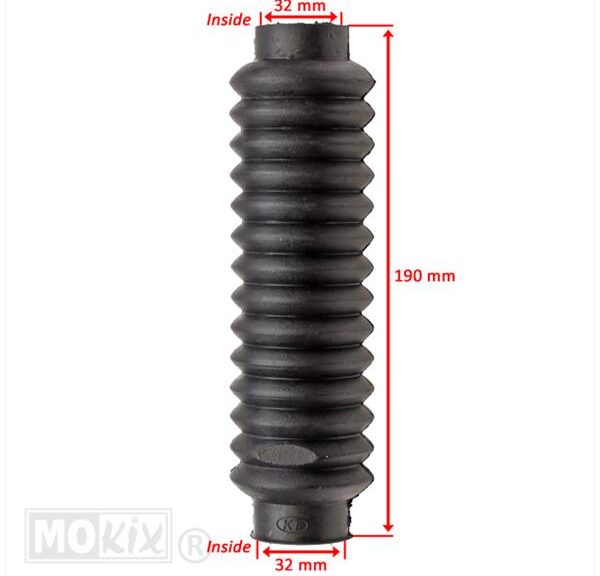 Voorvorkrubber Kreidler Zwart 19cm Set - Supertec