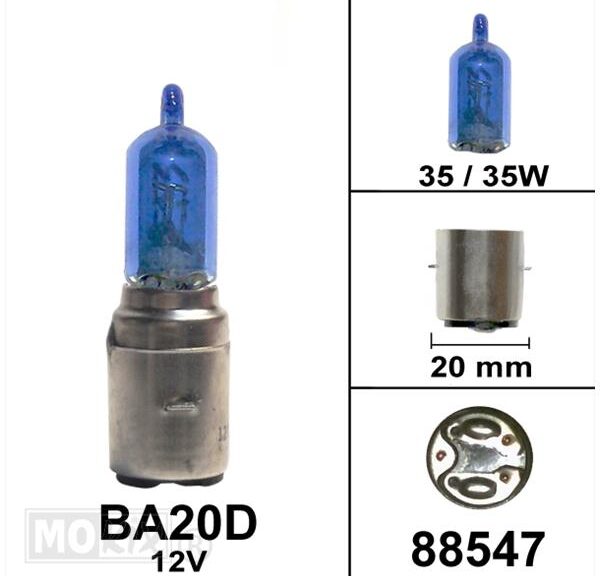 Lamp BA20D 12V 35/35W Halogeen Super White (1) - Bollard