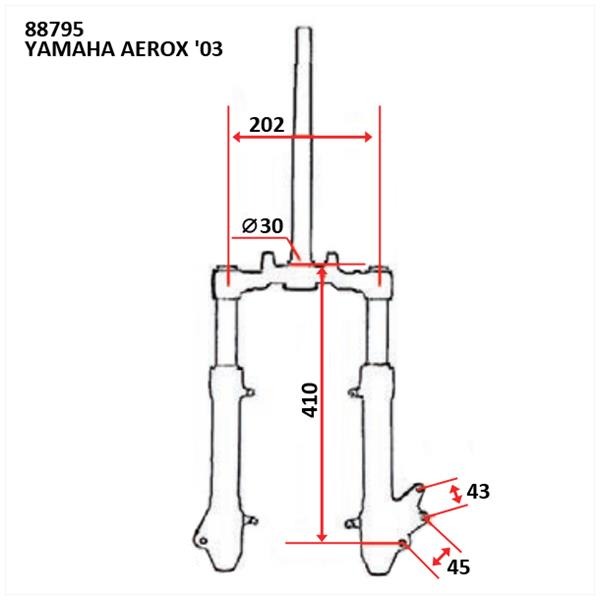 Voorvork Yamaha Aerox '03 30mm - Afbeelding 5