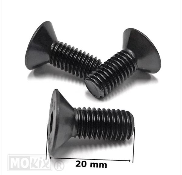 Remschijf Verzonken-Bout M8x20mm Zwart (3) - Bollard