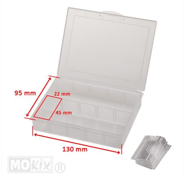 Sorteerdoos Transparant Klein 130x95mm 10 Vaks - MKX