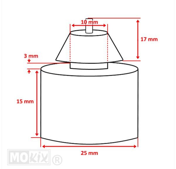 Middenstandaard Stootrubber China 4T GY6 3mm - Supertec