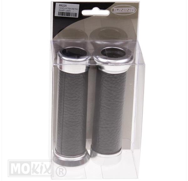 Handvatten Retro Zwart Leer 130mm