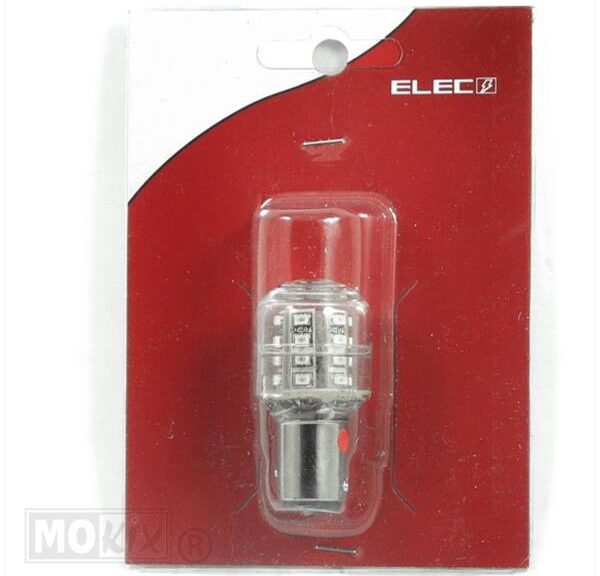 Lamp BAY15D 12V 25 SMD Rood (1) - Bollard