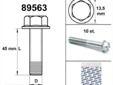 Flens Frame Bouten SW10 M6x45  Blank  10st - Bollard