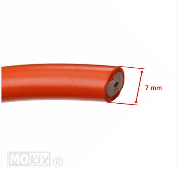 Bougie Kabel 7mm Rood/Oranje 1mtr Elec