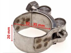 Uitlaatklem Bocht 32-35mm (20mm) M8 RVS - Silex