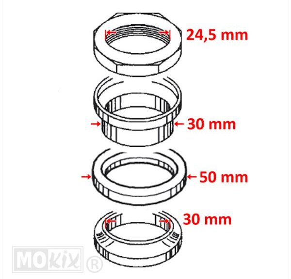 Balhoofdset SYM Fiddle/Orbit/Symphony 2 & 3 50cc - Supertec