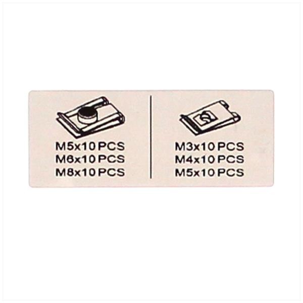 Sortie-Doos Speed NUT M5 M6 M8 3mm 4mm 5mm (60) - Afbeelding 2