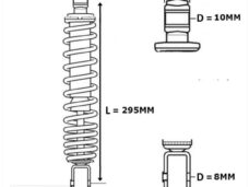 Schokbreker China 4T GY6 295mm Zwart (1) - MKX