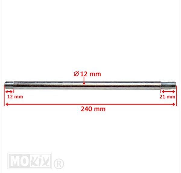 Achteras Derbi Senda-R '00>06 M12x240" - Bollard