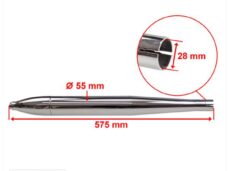 Uitlaat Universeel 55mm/28mm 575mm Sigaar Silex