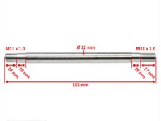 Achteras Tomos A35 165mm Compleet