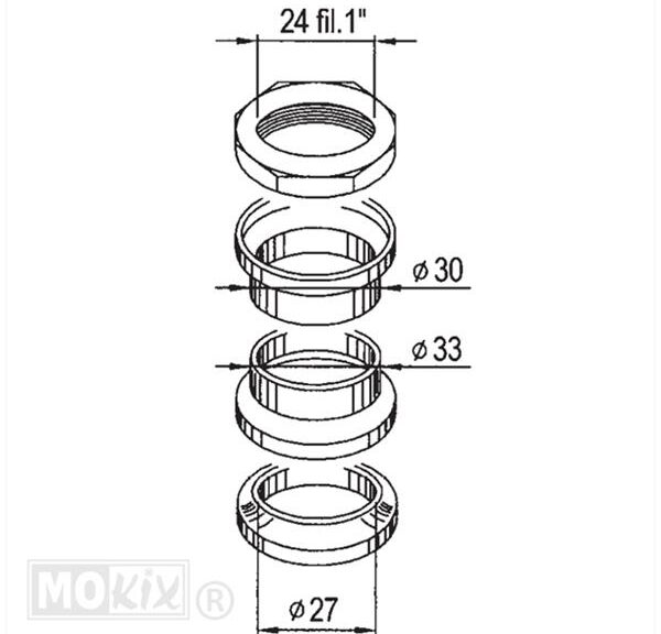 Balhoofdset Honda Zoomer ST - Supertec