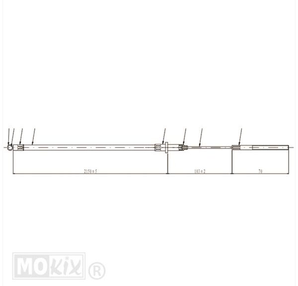 Kabel Achterrem Aprilia Habana Mojito (Piaggio) ST - Supertec