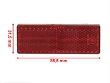 Reflector Rechthoek 85.5x31.5 Rood Plak CE