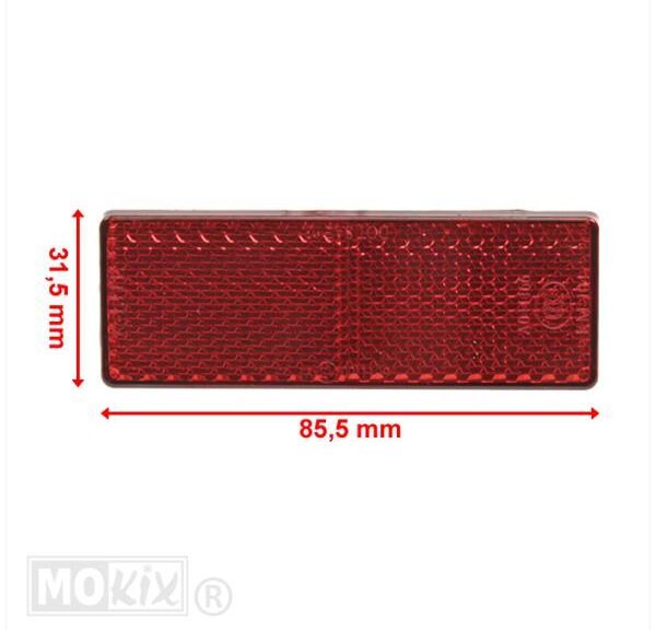 Reflector Rechthoek 85.5x31.5 Rood Plak CE
