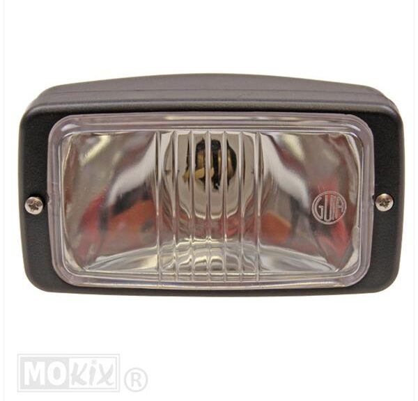 Koplamp UNI Rechthoek 14cm Zwart/Helder Guia