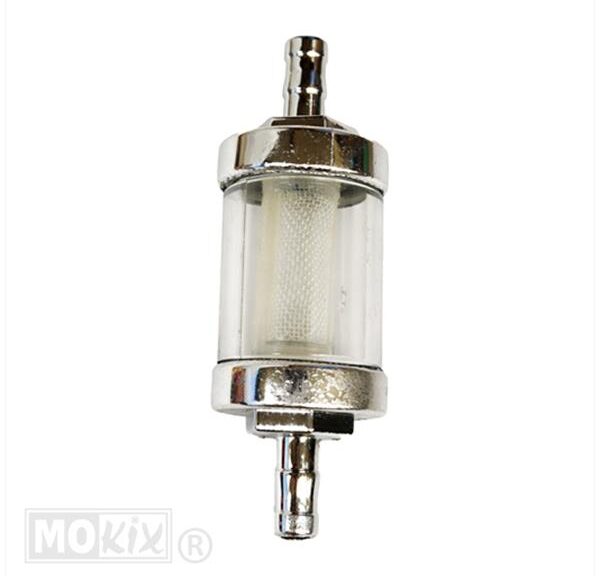 Benzinefilter PVC Glas/Chroom Voor 5mm Slang (1) - Supertec