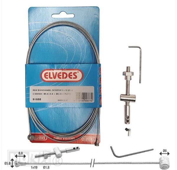 Kabel Achterrem UNI Scooter Moer Elvedes